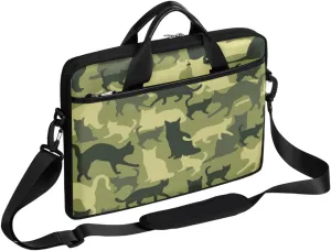Cartoon Cats Laptop Shoulder Messenger Bag Waterproof Laptop Briefcase Handle Padded Strap