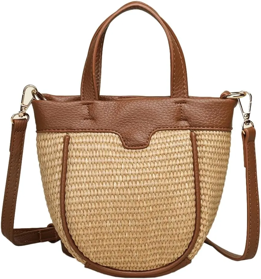 Casual Crossbody Bags for Women Top-Handle Handbags for Women Handwoven Tote Bag Satchel Shoulder Bag Purse Vacation Summer