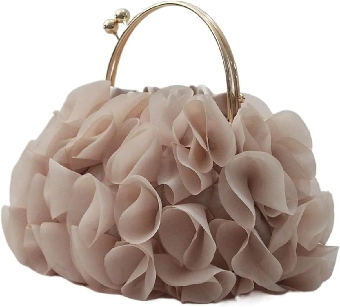 Clutch Purses for Women Satin Floral Bride Evening Clutch Bag Elegant Wedding Purse Handbag for Women