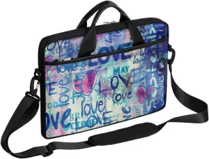 Coffee Elements Laptop Shoulder Messenger Bag Waterproof Laptop Briefcase with Handle and Padded Strap Case Sleeve