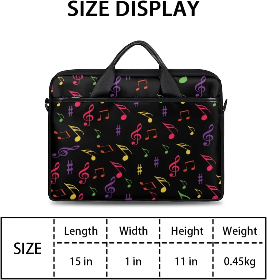 Colorful Abstract Background Laptop Shoulder Messenger Bag Waterproof Laptop Briefcase Handle Padded Strap