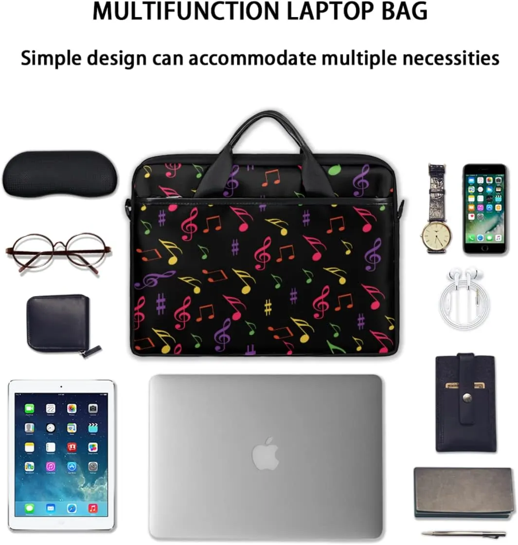 Colorful Abstract Background Laptop Shoulder Messenger Bag Waterproof Laptop Briefcase Handle Padded Strap