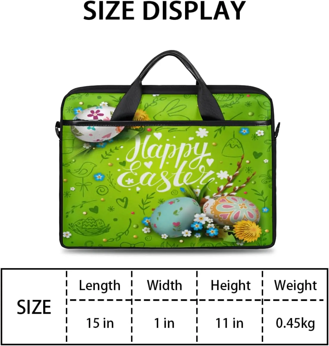 Colorful Fall Autumn Leaves Laptop Shoulder Messenger Bag Waterproof Laptop Briefcase Handle Padded Strap