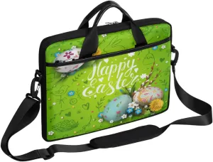 Colorful Fall Autumn Leaves Laptop Shoulder Messenger Bag Waterproof Laptop Briefcase Handle Padded Strap