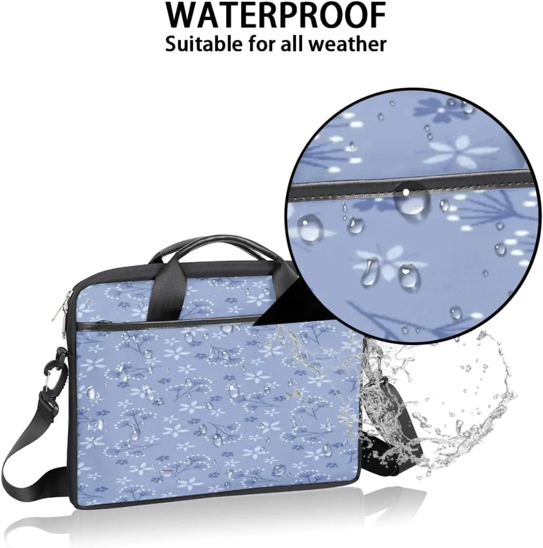 Colorful Feather Peacock Beautiful Laptop Shoulder Messenger Bag Waterproof Laptop Briefcase