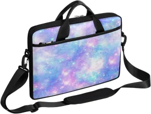 Colorful Galaxy Laptop Shoulder Messenger Bag Waterproof Laptop Briefcase with Handle and Padded Strap Case Sleeve for 13 13.3 14 15.6 Inch Laptop Case