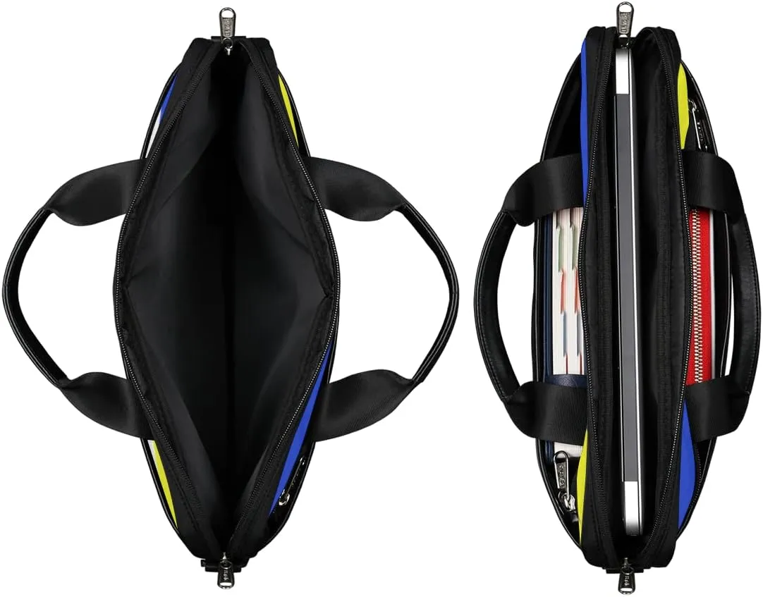 Colorful Hand Drawn Boho Laptop Shoulder Messenger Bag Waterproof Laptop Briefcase with Handle and Padded Strap Case Sleeve