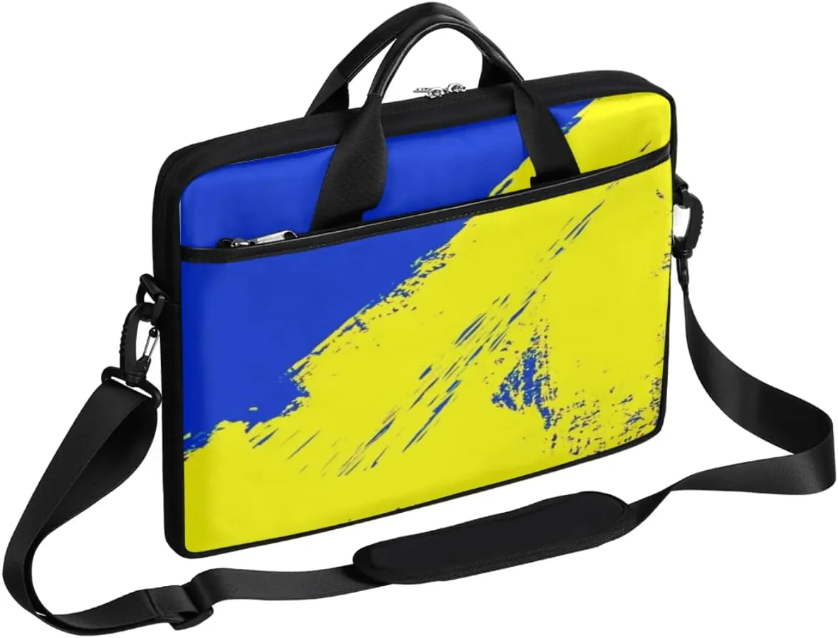 Colorful Hand Drawn Boho Laptop Shoulder Messenger Bag Waterproof Laptop Briefcase with Handle and Padded Strap Case Sleeve