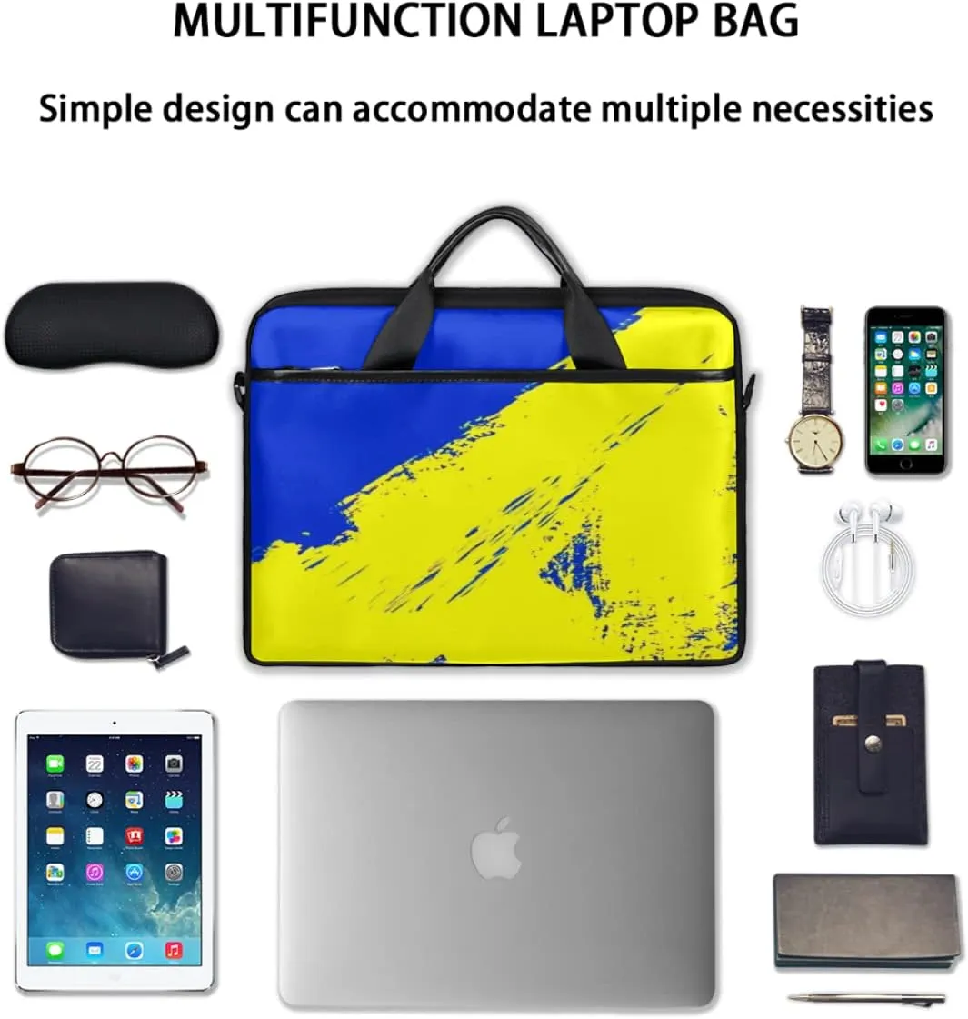 Colorful Hand Drawn Boho Laptop Shoulder Messenger Bag Waterproof Laptop Briefcase with Handle and Padded Strap Case Sleeve
