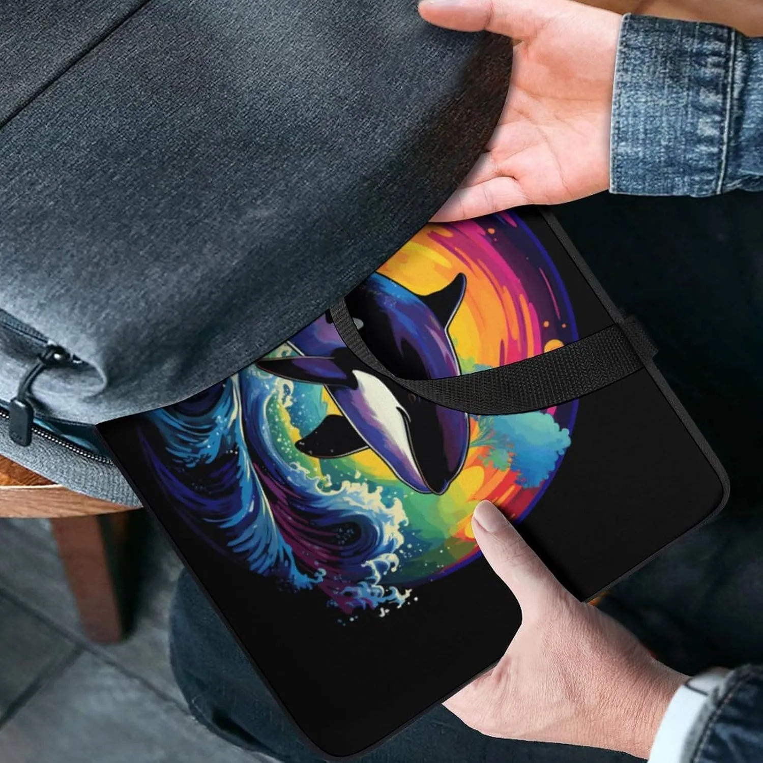 Colourful Mystical Whale Laptop Bag Carrying Case Computer Protective Sleeve Case Briefcase for Men Women