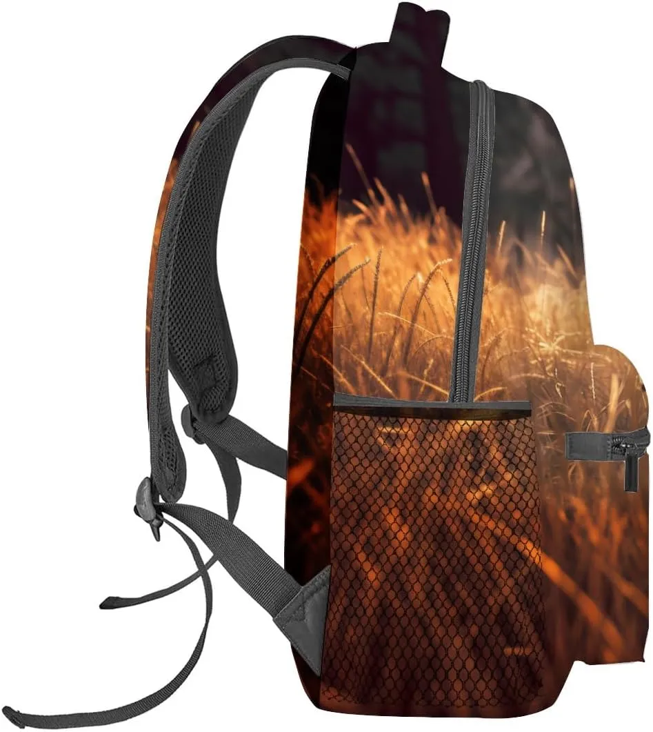 Cool Deer Backpack,Autumn Forest Polyester Backpacks,Lightweight Double Shoulder Back Pack for Kids Teens,Nature Retro Bookbag,School Bag Gifts,Casual Travel Daypack Book Packs