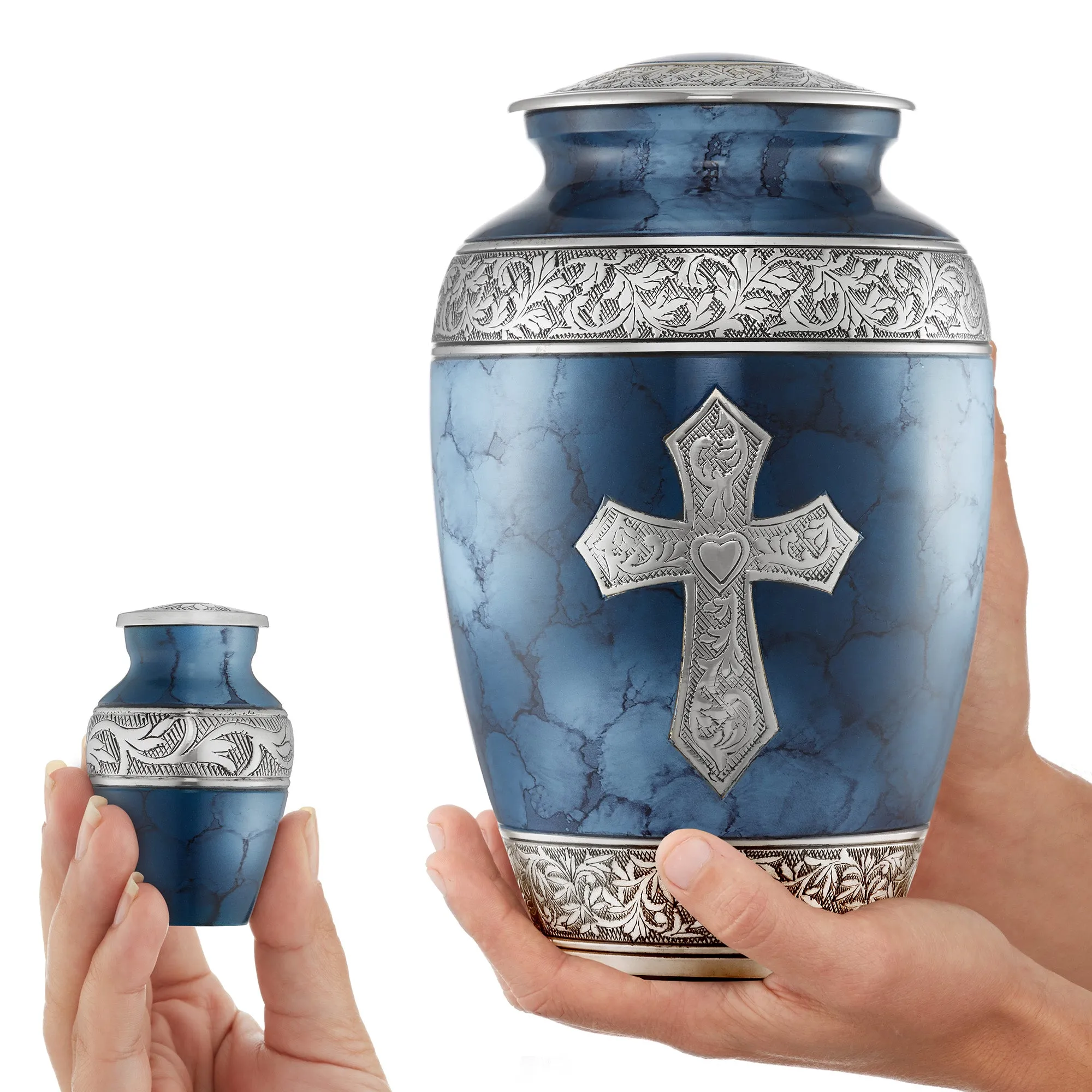 Cross Cremation Urns for Human Ashes - 1 Adult   4 Keepsake