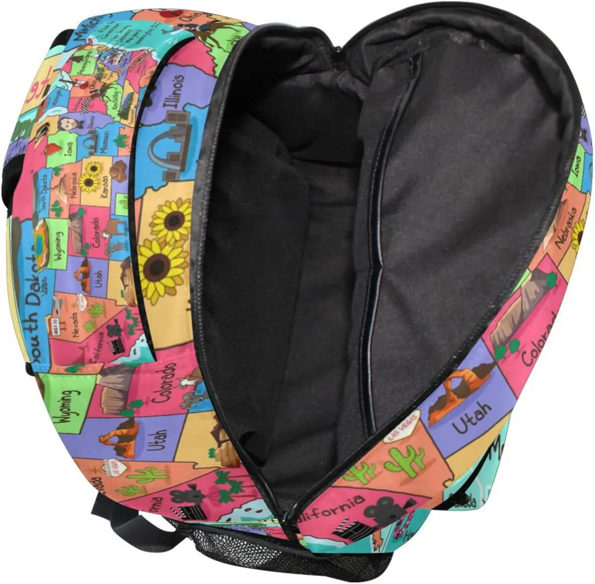 Custom United States Map Backpack for Boys Girls Personalized Your Name Text Bookbag Animal World Kids School Backpacks 3rd 4th 5th Grade Laptop Daypacks