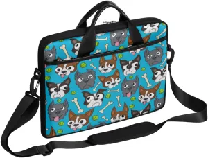 Cute Dog In Bathroom Laptop Shoulder Messenger Bag Waterproof Laptop Briefcase with Handle and Padded Strap Case Sleeve