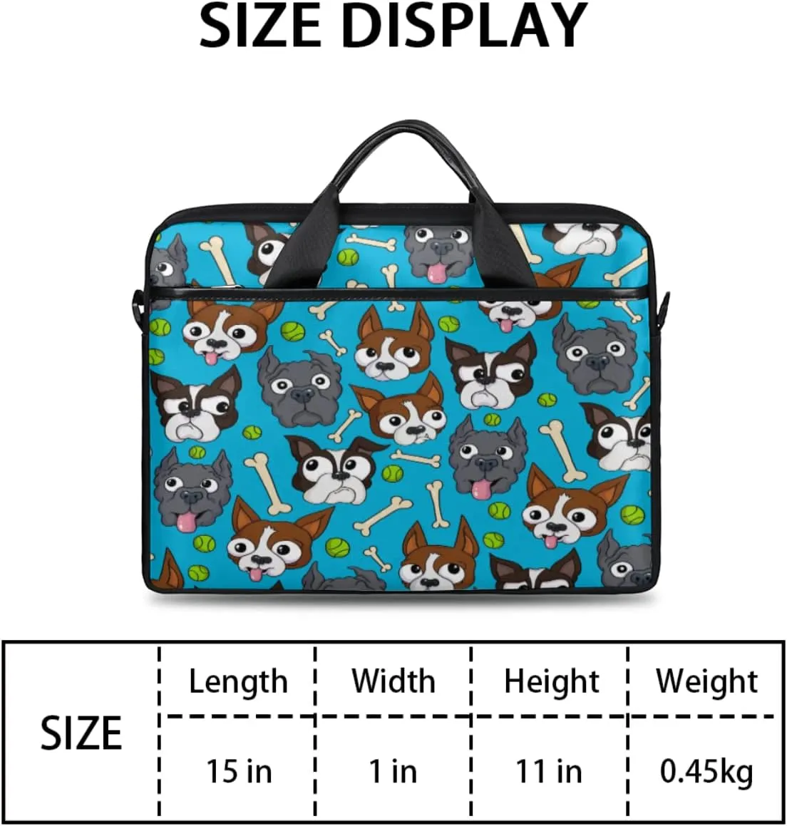 Cute Dog In Bathroom Laptop Shoulder Messenger Bag Waterproof Laptop Briefcase with Handle and Padded Strap Case Sleeve