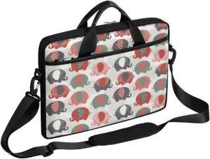 Cute Elephant Balloon Laptop Shoulder Messenger Bag Waterproof Laptop Briefcase with Handle and Padded Strap Case Sleeve