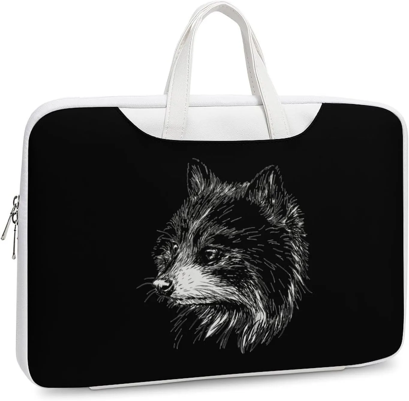 Cute Raccoon Leather Bag Laptop Case Slim Water Resistant Computer Bags with Handle Briefcase for Work