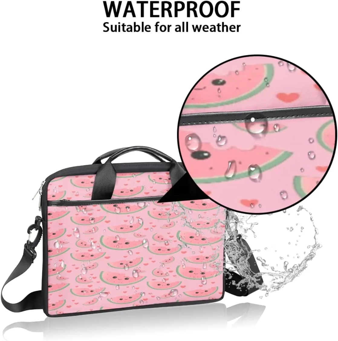Cute Skull Laptop Shoulder Messenger Bag Waterproof Laptop Briefcase with Handle and Padded Strap Case Sleeve