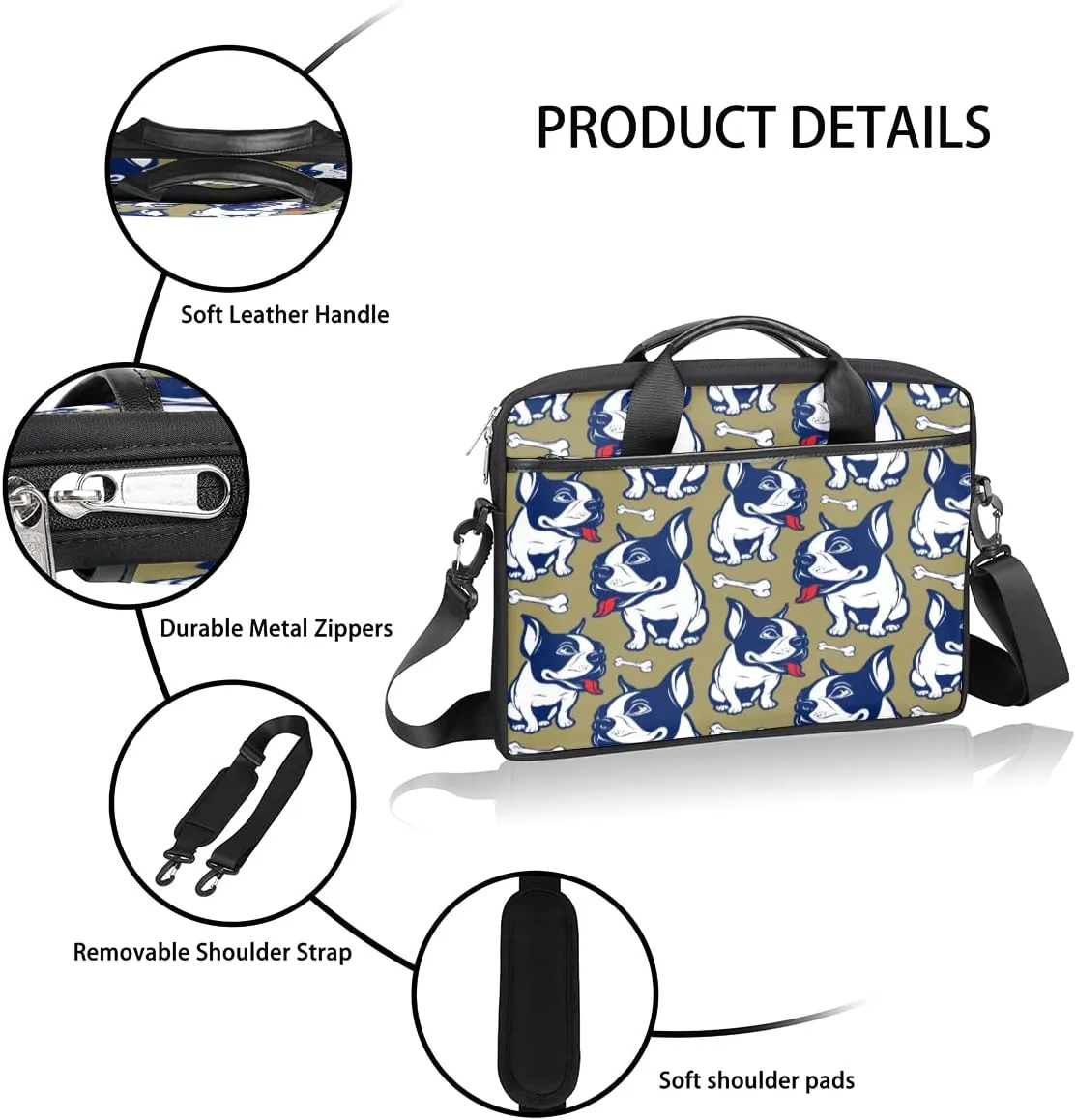 Daisy Quotes Laptop Shoulder Messenger Bag Waterproof Laptop Briefcase Handle Padded Strap