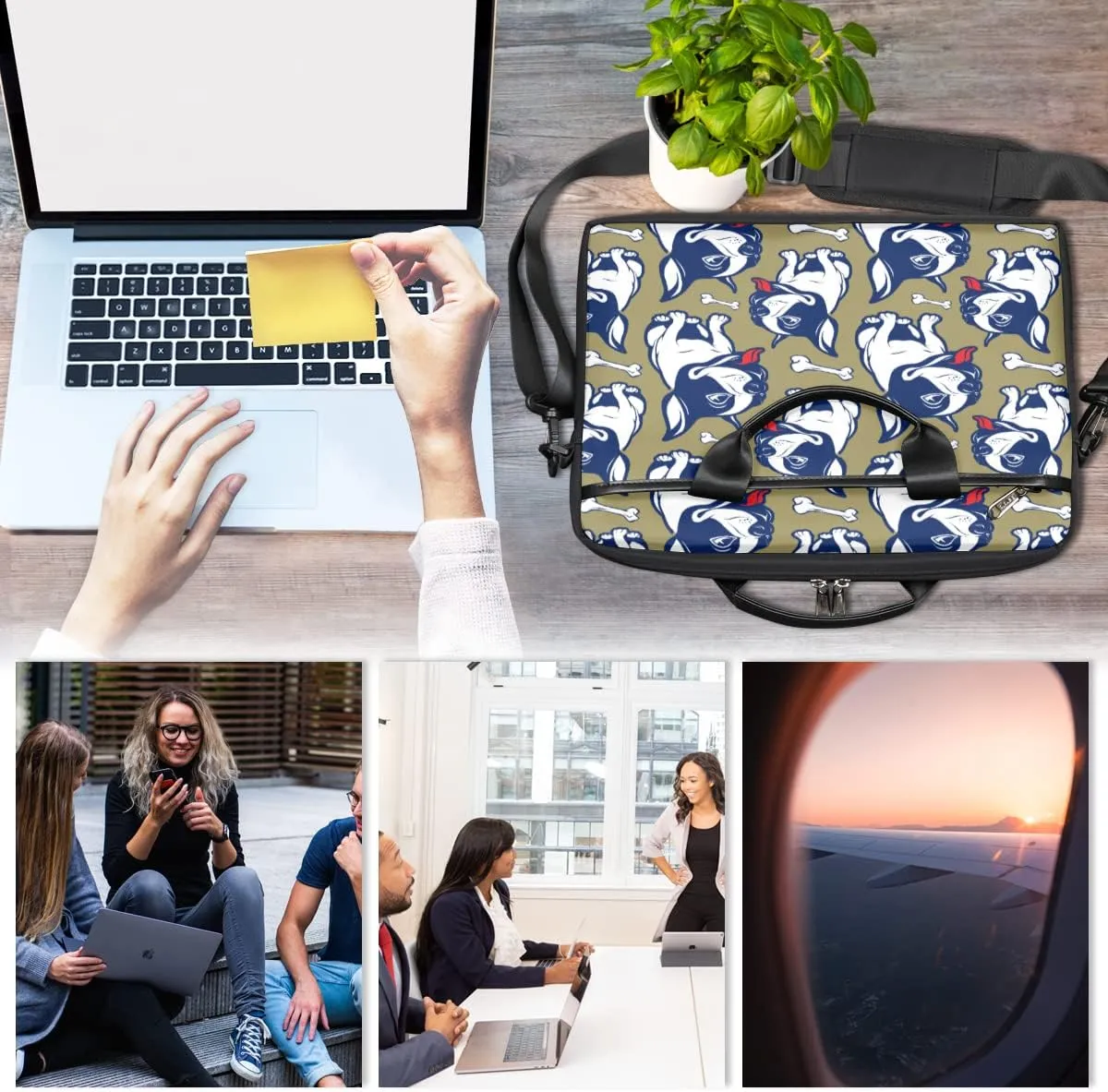 Daisy Quotes Laptop Shoulder Messenger Bag Waterproof Laptop Briefcase Handle Padded Strap