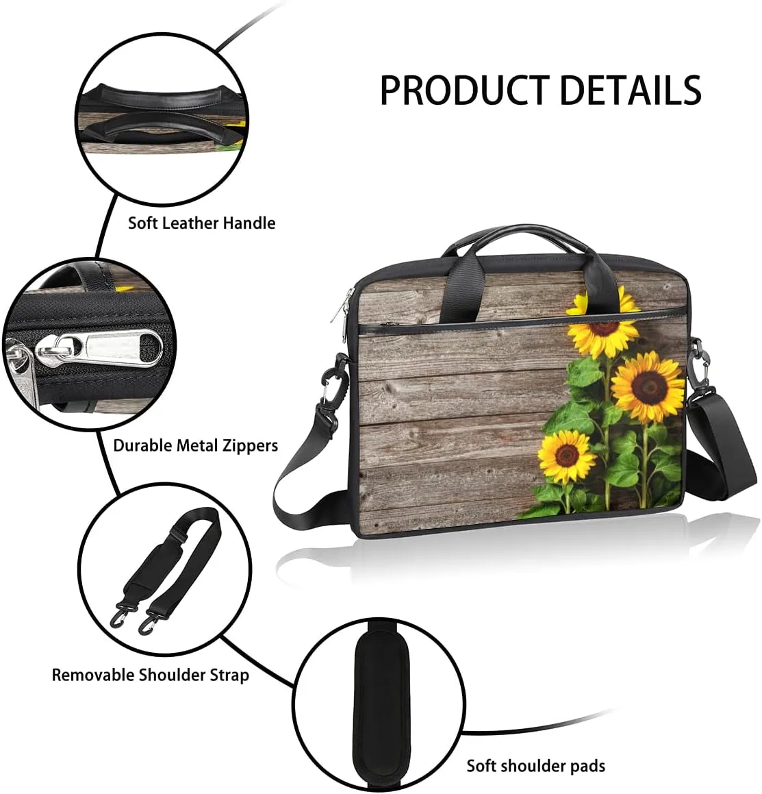 Dancing Skeleton Laptop Shoulder Messenger Bag Waterproof Laptop Briefcase Handle Padded Strap