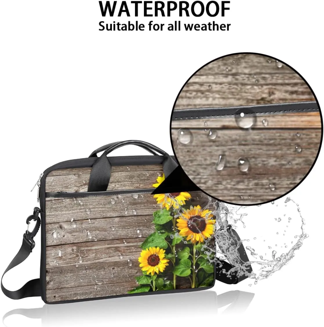 Dancing Skeleton Laptop Shoulder Messenger Bag Waterproof Laptop Briefcase Handle Padded Strap