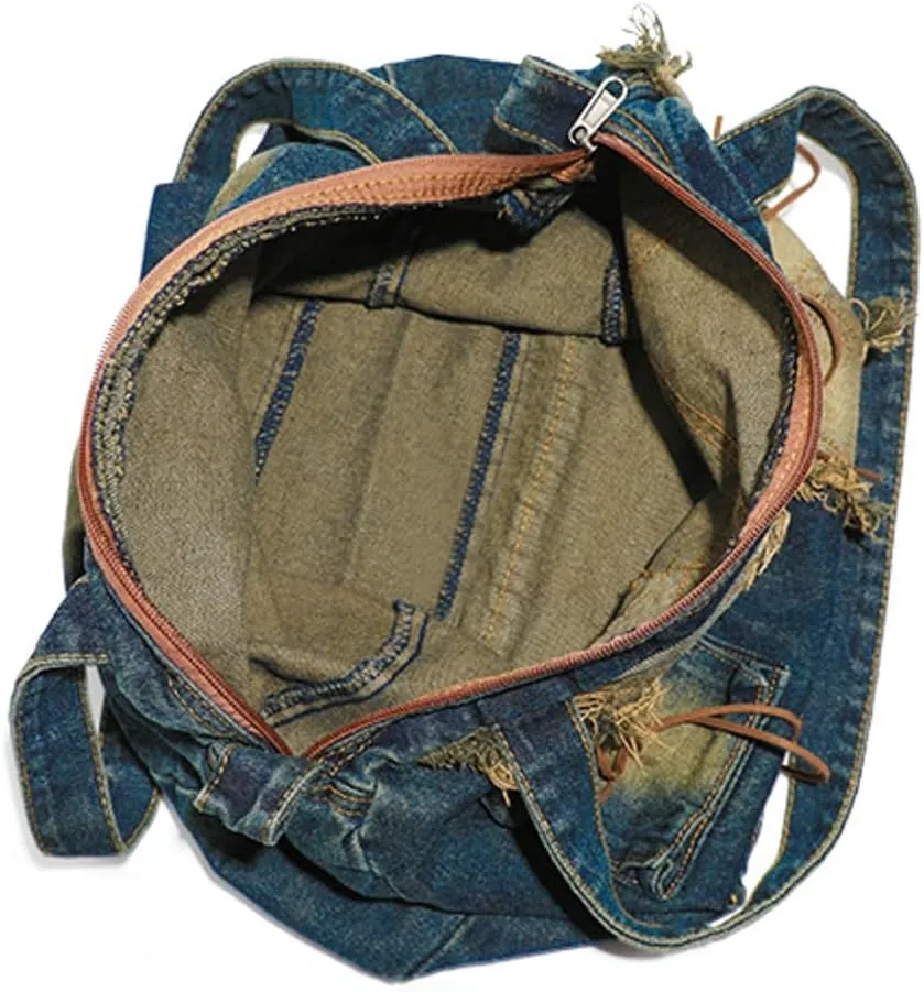 Denim Tote Bags for Women Vintage Y2k Hobo Bags for Women Retro Shoulder Bag Carryall Bag Large Handbags Purses 2024