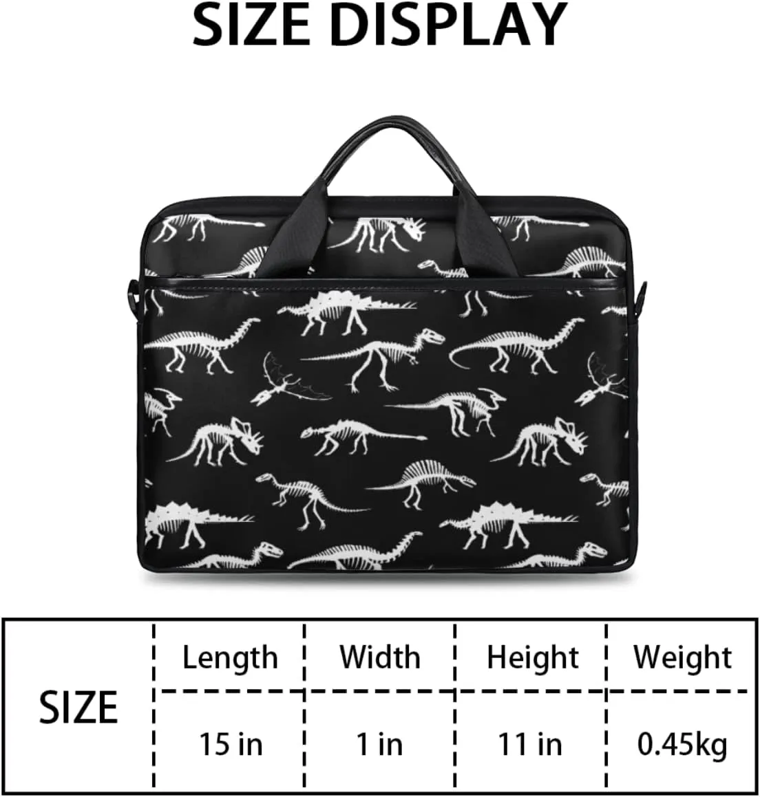 Dinosaur Blue Background Laptop Shoulder Messenger Bag Waterproof Laptop Briefcase with Handle and Padded Strap Case Sleeve