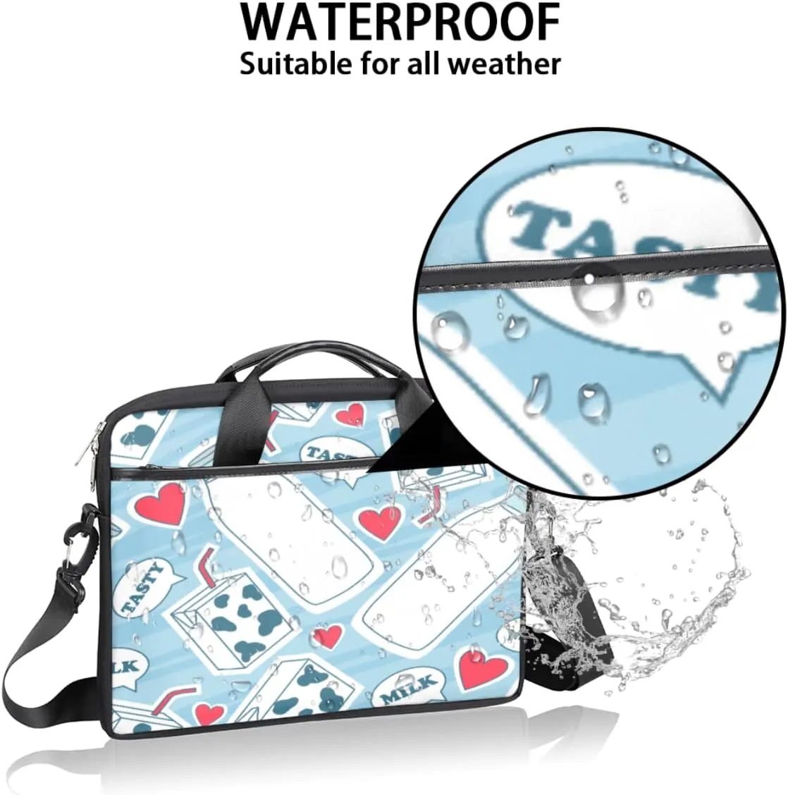 Dinosaur Seamless Laptop Shoulder Messenger Bag Waterproof Laptop Briefcase with Handle and Padded Strap Case Sleeve