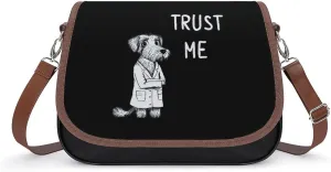Dog Doctor Trust Me Women's Crossbody Bag Leather Medium Shoulder Handbag Fashion Tote Purse with Adjustable Strap