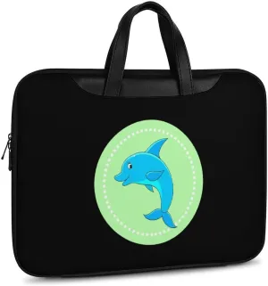 Dolphin Leather Bag Laptop Case Slim Water Resistant Computer Bags with Handle Briefcase for Work