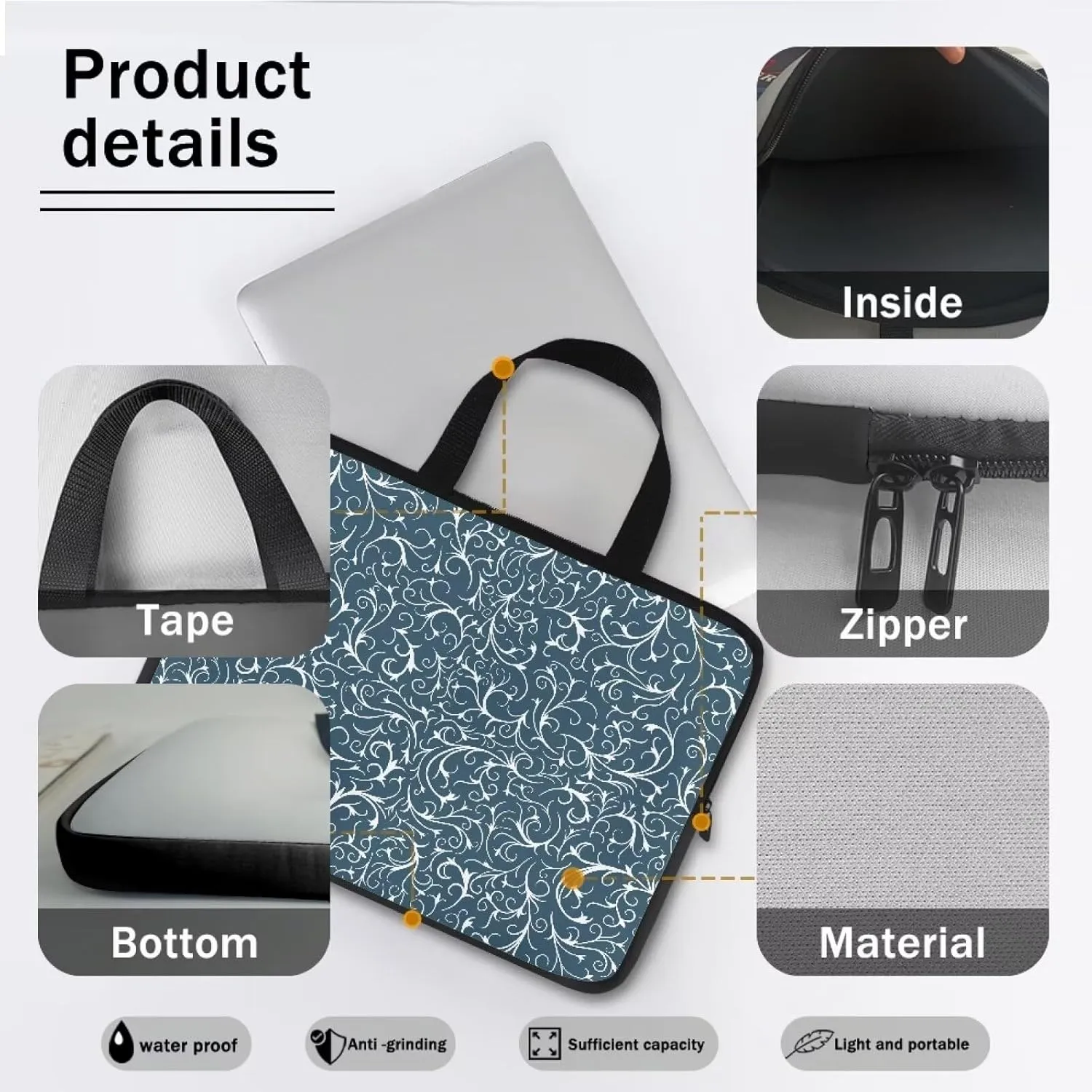 Dolyues Laptop Briefcases for Women Men 10-17 Inches Laptop Bag Water-resistant Computer Bag Lightweight