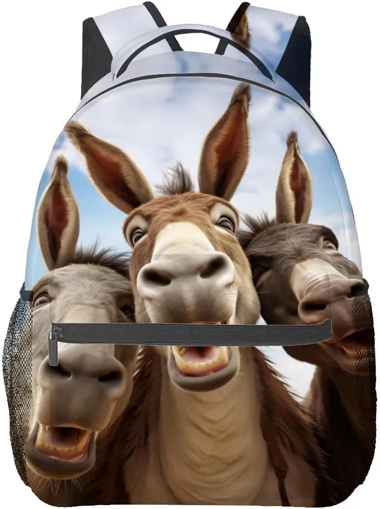 Donkey Backpack Travel Backpacks Laptop Rucksack,School Bookbag for Women Kids Boys Girls,Animal Back Pack Accessories Bags,Ideal Gifts for Work, Outdoor Adventures