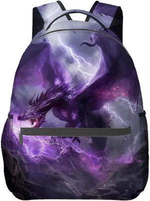 Dragon Lightning Pattern Backpack Travel Backpacks Laptop Rucksack,School Bookbag for Women Kids Boys Girls,Dragon Back Pack Accessories Bags,Ideal Gifts for Work, Outdoor Adventures