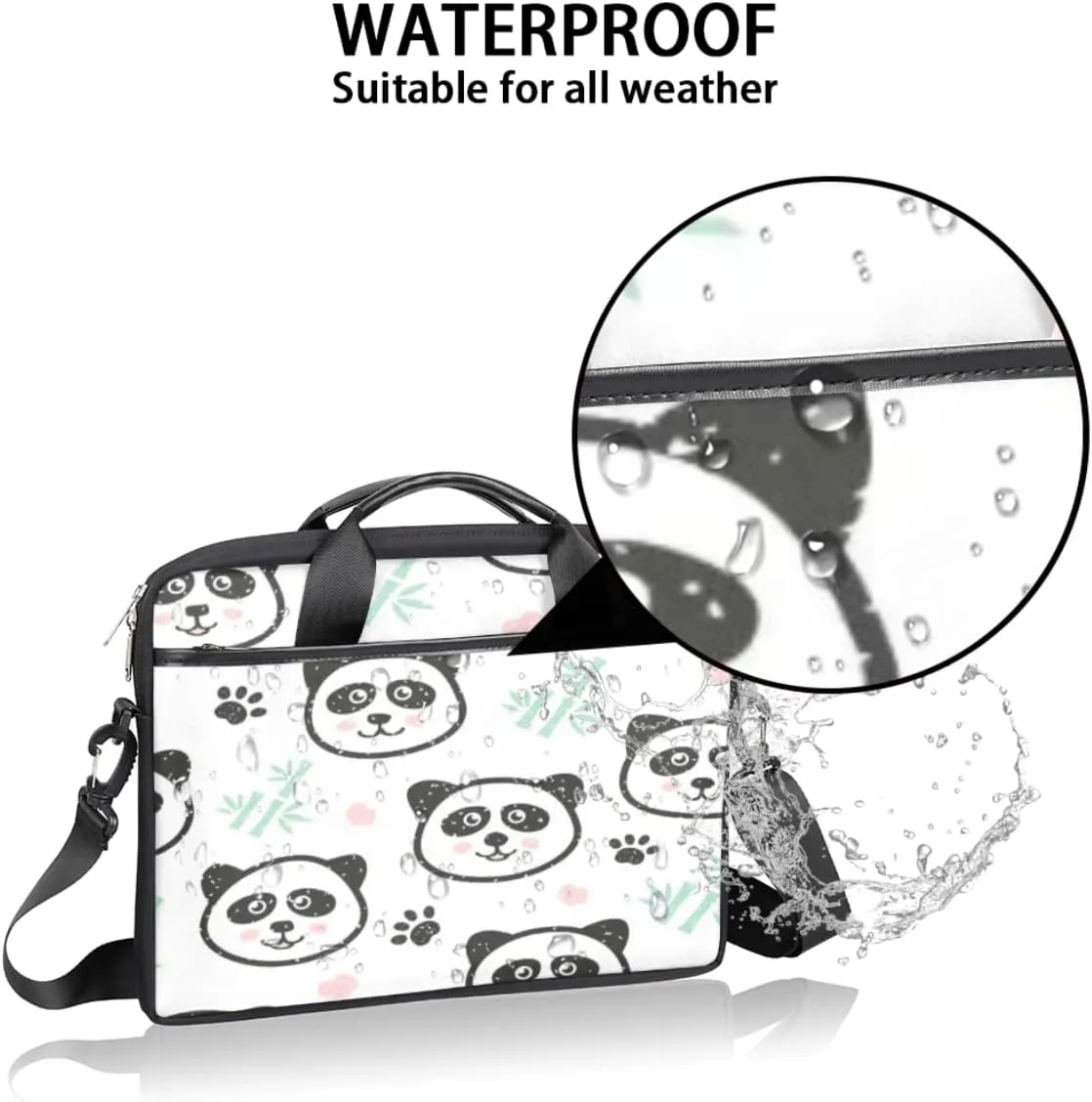 Ethnic Style Elephant Laptop Shoulder Messenger Bag Waterproof Laptop Briefcase with Handle and Padded Strap Case Sleeve