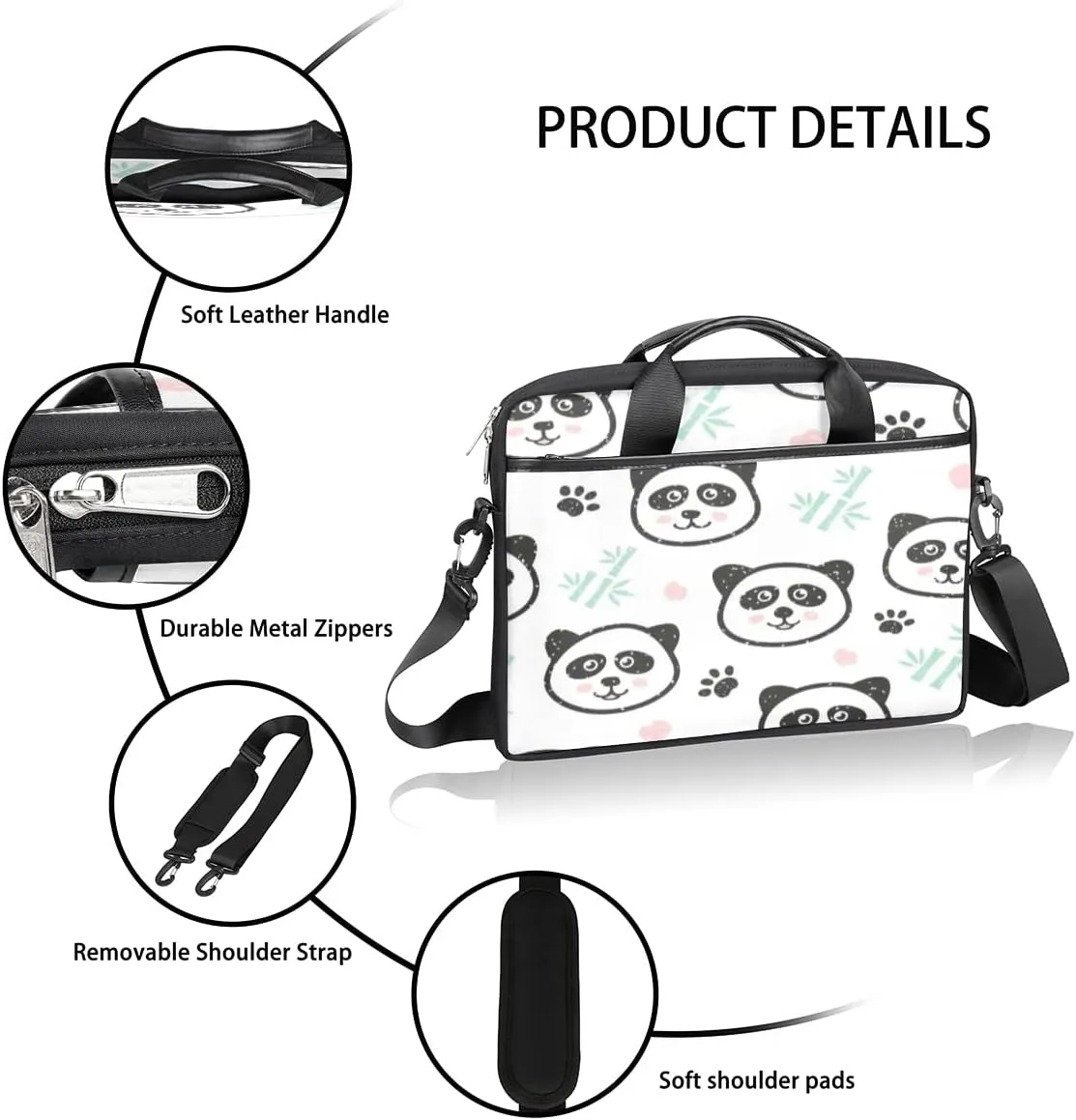 Ethnic Style Elephant Laptop Shoulder Messenger Bag Waterproof Laptop Briefcase with Handle and Padded Strap Case Sleeve