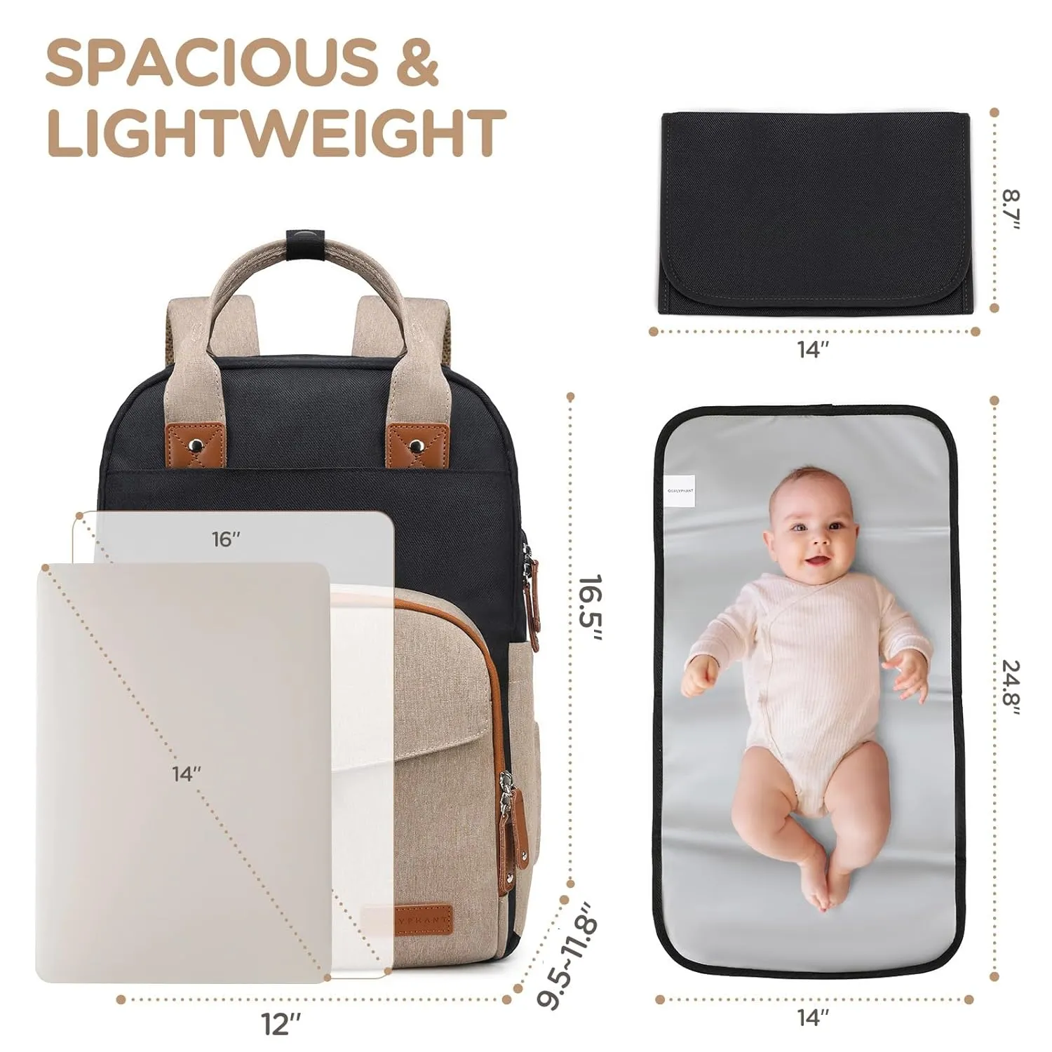 Extra Large Diaper Bag for 2 Kids - Expandable 35L Twin Baby Bags Backpack with 4 Insulated & 16" Laptop Pocket & 2 Compartments - Big Diapers Backpacks - Travel Paaleras Para Bebe, Unisex