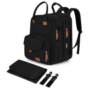 Extra Large Diaper Bag for 2 Kids - Expandable 35L Twin Diapers Bags Backpack with 4 Insulated & 16" Laptop Pocket & 2 Compartments - Big Baby Backpacks - Travel Paaleras Para Bebe, Unisex
