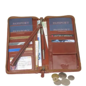 Family Passport and Document Case - Italian Leather
