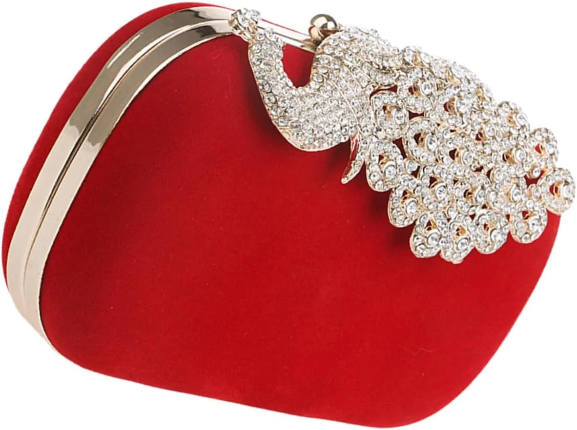 Fashionable Evening Bag Women's Clutch Purse Detachable Chain for Wedding Parties Random