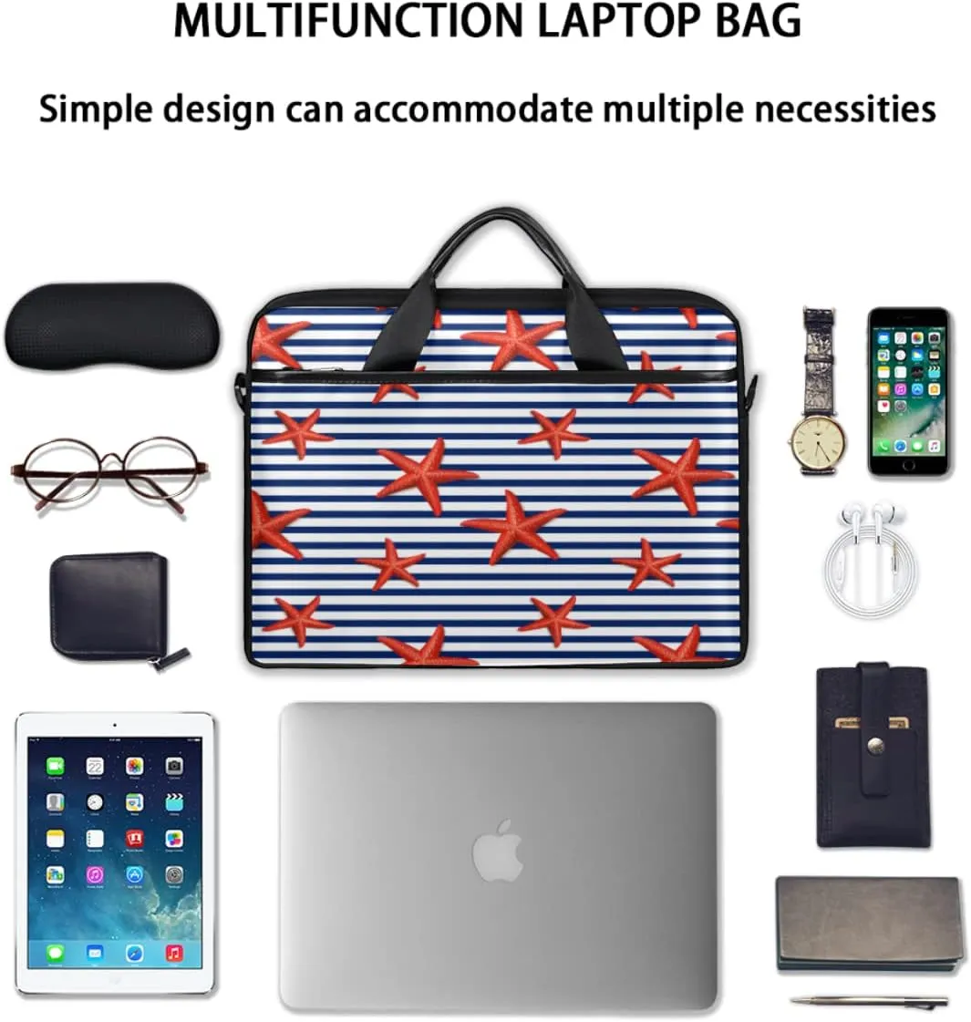 Floral Ethnic Traditional Pattern Laptop Shoulder Messenger Bag Waterproof Laptop Briefcase Handle Padded Strap