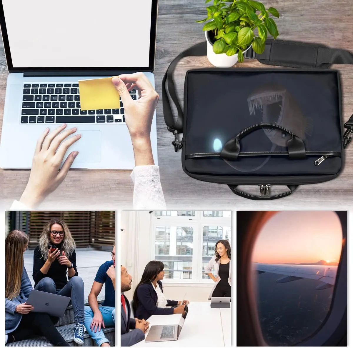Flower Sugar Skull Laptop Shoulder Messenger Bag Waterproof Laptop Briefcase with Handle and Padded Strap Case Sleeve