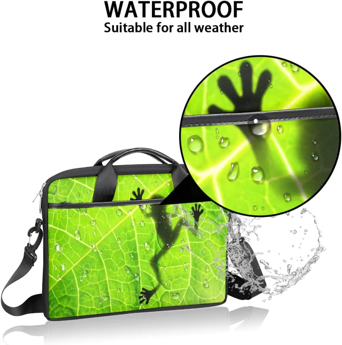 French Bulldog Laptop Shoulder Messenger Bag Waterproof Laptop Briefcase with Handle and Padded Strap Case Sleeve