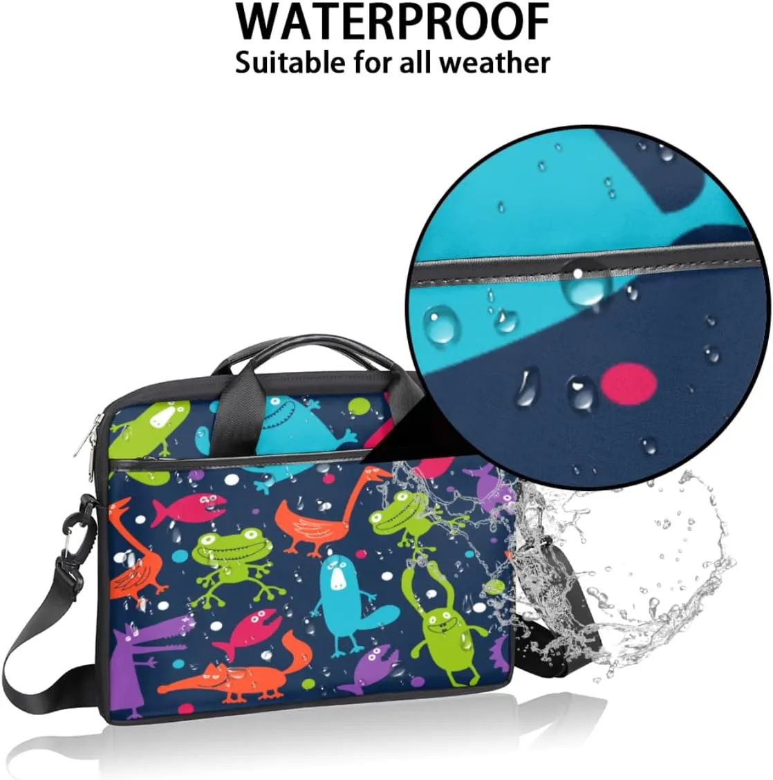 Fruit Watermelon Cherry Pineapple Laptop Shoulder Messenger Bag Waterproof Laptop Briefcase with Handle and Padded