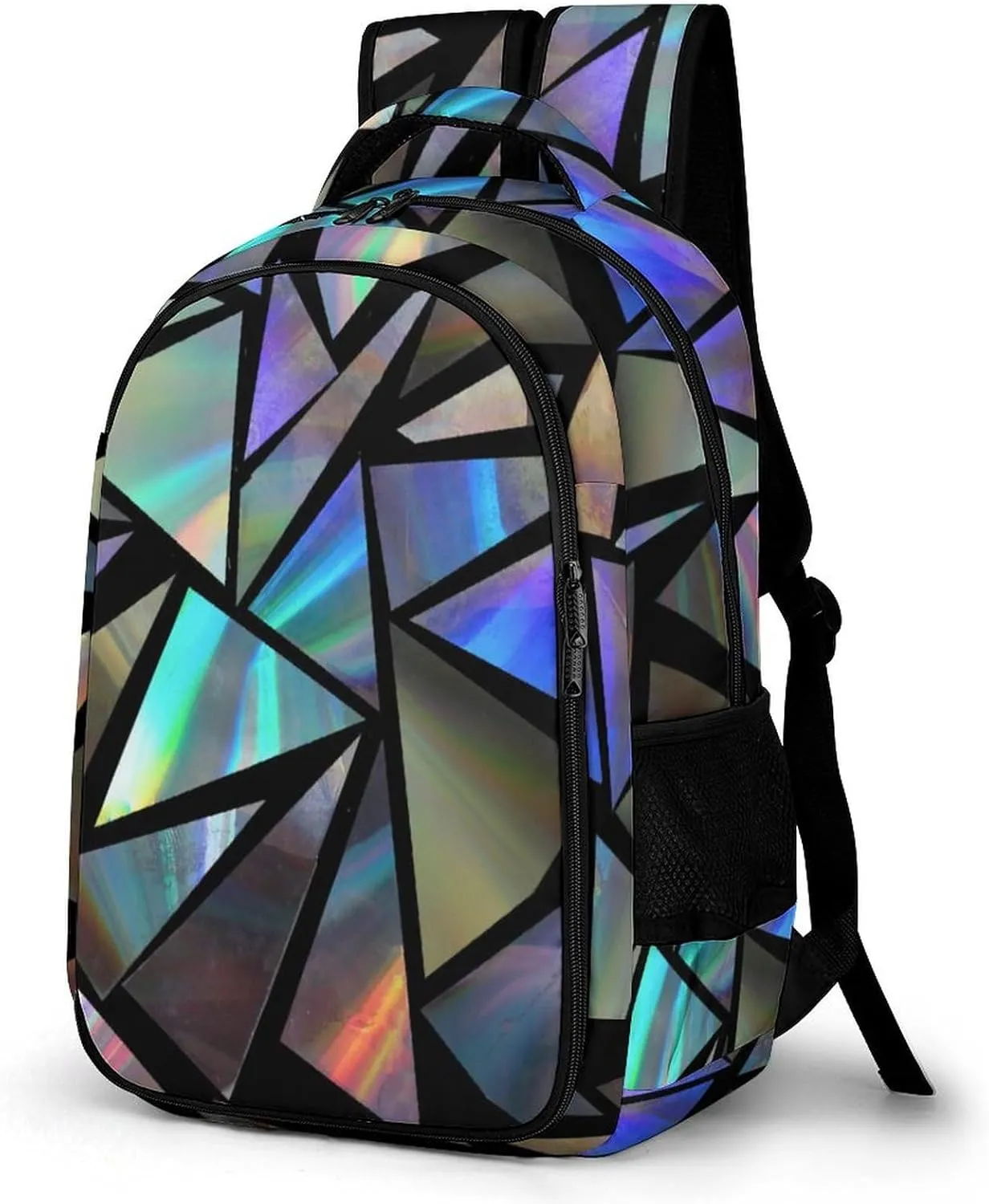 Funny Triangle Reflects Light Laptop Backpack Travel Bags Daypack Durable Work Camping Hiking Back Packs for Women Men