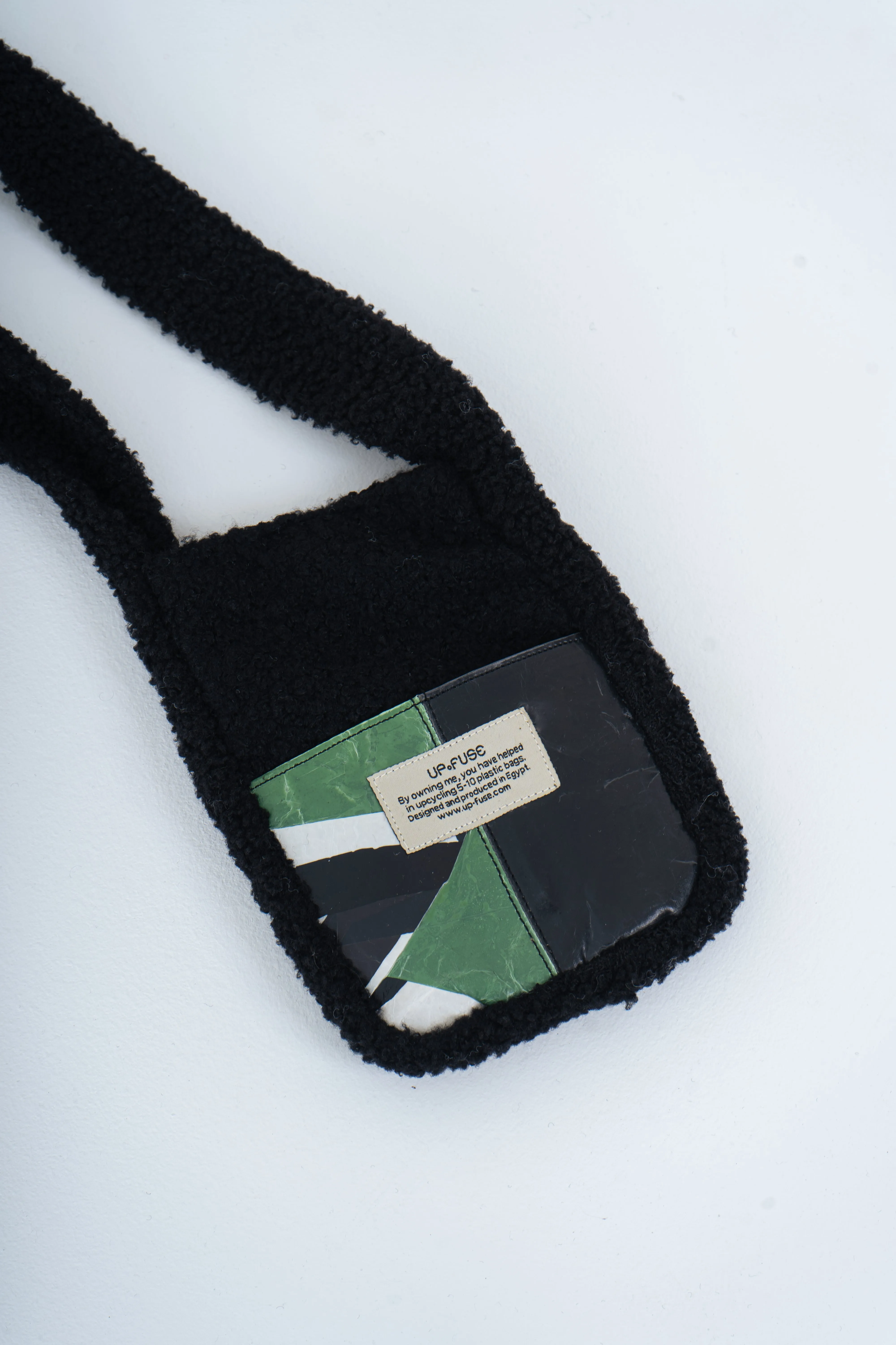 Fur Cross Bag in White Confetti