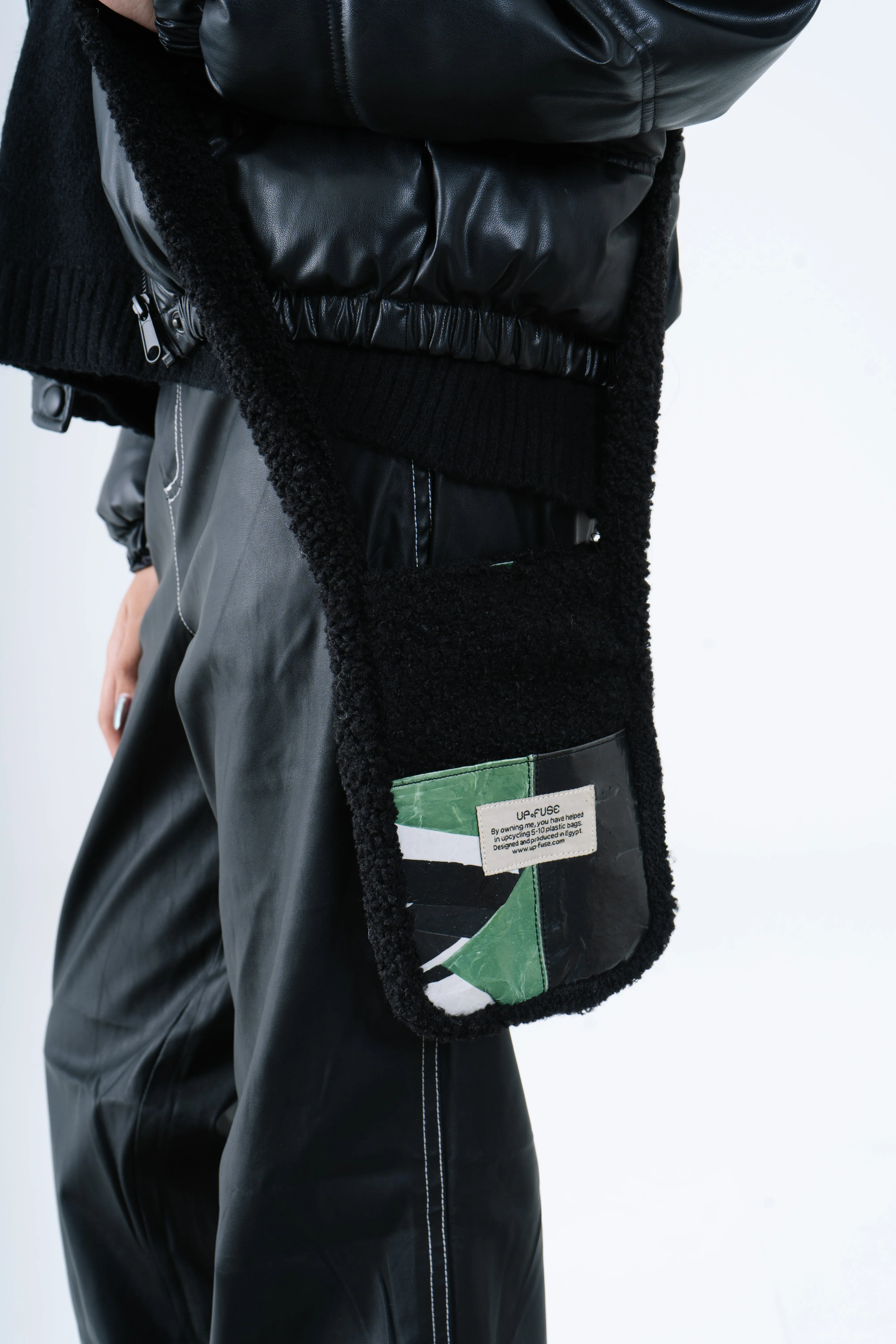 Fur Cross Bag in White Confetti