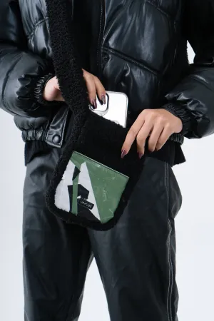 Fur Cross Bag in White Confetti