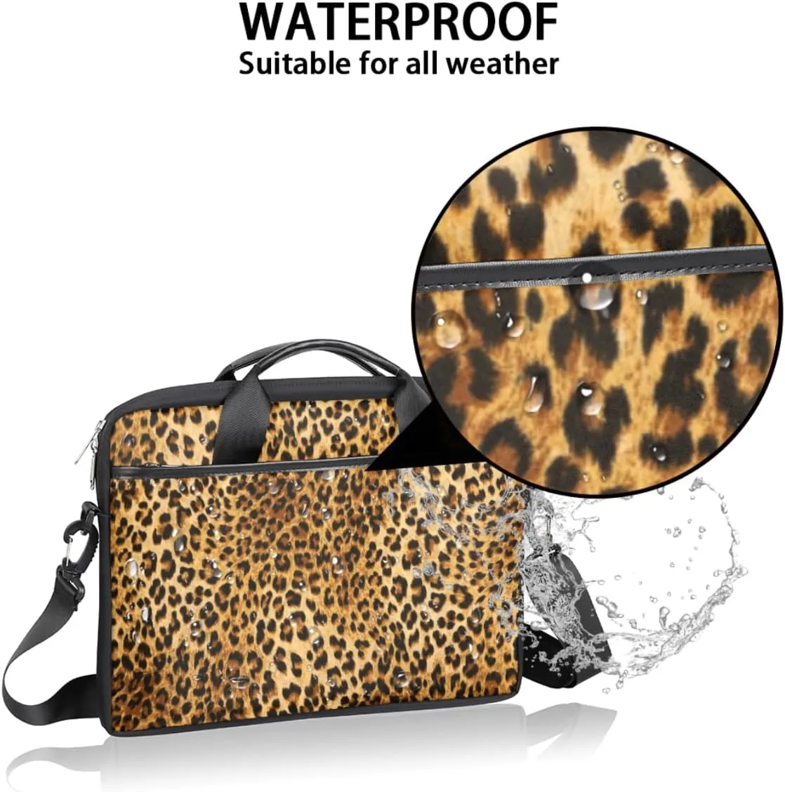 Geometrical Kaleidoscope Pattern Laptop Shoulder Messenger Bag Waterproof Laptop Briefcase Handle Padded Strap