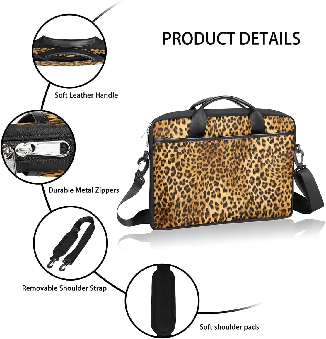 Geometrical Kaleidoscope Pattern Laptop Shoulder Messenger Bag Waterproof Laptop Briefcase Handle Padded Strap